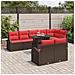 Set Divano da Giardino 9 pcs Marrone e Rosso polyrattan - Foto miniatura 3