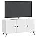 Mobile TV Bianco Lucido 99 x 34,5 x 50 cm Legno ingegnerizzato - Foto miniatura 2