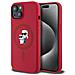Custodia In Silicone Karl Lagerfeld Con Teste Di Karl E Choupette, Magsafe, Iphone 15, Rossa - Foto miniatura 1