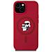 Custodia In Silicone Karl Lagerfeld Con Teste Di Karl E Choupette, Magsafe, Iphone 15, Rossa - Foto miniatura 3