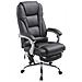 Sedia da ufficio massaggiante PACIFIC, poltrona relax con poggiapiedi estraibile, altezza regolabile, in similpelle, ergonomica, girevole, con ruote, capacità di carico massimo 150 kg nero - Foto miniatura 1