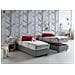 Letto contenitore Singolo Silvia Sommier, Made in Italy, Letto con rivestimento in tessuto, Apertura frontale, adatto per materasso cm 90x190, Grigio - Foto miniatura 1