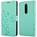 Custodia Compatibile Con Xiaomi Redmi K20 In Turchese Fiore - Coperchio Protettivo In Design Floreale Con Chiusura Magnetica, Funzione Stand E Slot Per Carte - Foto miniatura 8