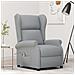 Poltrona Reclinabile Grigio Chiaro In Tessuto - Foto miniatura 7