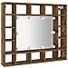 Mobile A Specchio Con Led Rovere Fumo 91x15x76,5 Cm - Foto miniatura 4