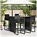 Tavolo Bar da Giardino Piano in Acacia 145x80x110 cm Polyrattan - Foto miniatura 3