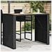 Tavolo Bar da Giardino Piano in Acacia 145x80x110 cm Polyrattan - Foto miniatura 1