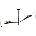 Lampada A Soffitto Vene - Nero, Oro - Acciaio Verniciato A Polvere, Tessuto - 102x51x11 Cm - Foto miniatura 3