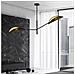 Lampada A Soffitto Vene - Nero, Oro - Acciaio Verniciato A Polvere, Tessuto - 102x51x11 Cm - Foto miniatura 4