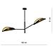 Lampada A Soffitto Vene - Nero, Oro - Acciaio Verniciato A Polvere, Tessuto - 102x51x11 Cm - Foto miniatura 6