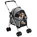 Passeggino Cani Pieghevole Grigio 76x50x100cm Tessuto Oxford - Foto miniatura 2