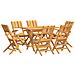 Set da Pranzo da Giardino 7 pz in Legno Massello di Teak - Foto miniatura 1