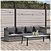 Lettino Da Giardino Grigio 200x60 Cm In Polyrattan - Foto miniatura 8