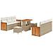Set Divano da Giardino  9 Pezzi con Cuscini Beige Polyrattan Acacia, Divano da Giardino  2 Posti con Cuscini Beige Polyrattan, Set da Pranzo da Giardino  3 Pezzi con Cuscini Beige Polyrattan Acacia - Foto miniatura 1