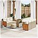 Set Divano da Giardino  9 Pezzi con Cuscini Beige Polyrattan Acacia, Divano da Giardino  2 Posti con Cuscini Beige Polyrattan, Set da Pranzo da Giardino  3 Pezzi con Cuscini Beige Polyrattan Acacia - Foto miniatura 2
