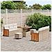 Set Divano da Giardino  9 Pezzi con Cuscini Beige Polyrattan Acacia, Divano da Giardino  2 Posti con Cuscini Beige Polyrattan, Set da Pranzo da Giardino  3 Pezzi con Cuscini Beige Polyrattan Acacia - Foto miniatura 3