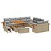 Set Divano Giardino 13 Pezzi con Cuscini Beige Polyrattan Acacia, Set da Pranzo Giardino 3 Pezzi con Cuscini Beige Polyrattan Acacia - Foto miniatura 1