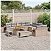 Set Divano Giardino 13 Pezzi con Cuscini Beige Polyrattan Acacia, Set da Pranzo Giardino 3 Pezzi con Cuscini Beige Polyrattan Acacia - Foto miniatura 3