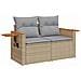 Set Divano Giardino 13 Pezzi con Cuscini Beige Polyrattan Acacia, Set da Pranzo Giardino 3 Pezzi con Cuscini Beige Polyrattan Acacia - Foto miniatura 6