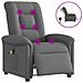 Poltrona Reclinabile Massaggio Elettrica Grigio Scuro Tessuto - Foto miniatura 1