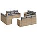 Set Divani da Giardino 12 pz con Cuscini Beige in Polyrattan - Foto miniatura 1