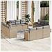 Set Divani da Giardino 12 pz con Cuscini Beige in Polyrattan - Foto miniatura 2
