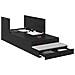 Struttura Letto con Contenitore Nero Rovere 90x190 cm - Foto miniatura 1