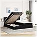 Struttura Letto Pouf con Materassi Nero 180x200 cm in Tessuto - Foto miniatura 2