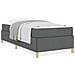 Letto a molle Grigio scuro e bianco e grigio scuro 90 x 200 cm - Foto miniatura 4