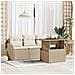 Set Divano da Giardino 5 pcs Beige 100 x 55 x 73 cm Poly Rattan - Foto miniatura 2