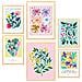 Set Di 6 Stampe Botanica Bella Estate Incorniciata Con Illustrazioni Di Design Per Le Pareti Casa Stanza Negozio Dipinti A3 & A4 Telaio In Legno Chiaro - Foto miniatura 1