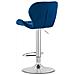 Sgabello in velluto WEST - Blu navy - Base cromata x 2 - Foto miniatura 6
