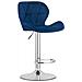 Sgabello in velluto WEST - Blu navy - Base cromata x 2 - Foto miniatura 2