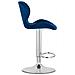 Sgabello in velluto WEST - Blu navy - Base cromata x 2 - Foto miniatura 7