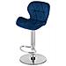 Sgabello in velluto WEST - Blu navy - Base cromata x 2 - Foto miniatura 8