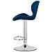 Sgabello in velluto WEST - Blu navy - Base cromata x 2 - Foto miniatura 5