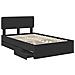 Struttura del letto Nero 120 x 190 cm Legno Ingegnerizzato - Foto miniatura 5