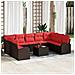 Set Divano da Giardino 10 pcs Marrone e Rosso polyrattan - Foto miniatura 2