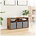 Lowboard con cassetto Legno vecchio 87 x 27,5 x 43 cm - Foto miniatura 4