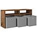 Lowboard con cassetto Legno vecchio 87 x 27,5 x 43 cm - Foto miniatura 5