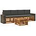 Set di divani da esterno con cuscino 5 pcs Naturale e Antracite - Foto miniatura 1