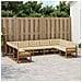 Set di divani da esterno con cuscino 9 pcs Naturale e Beige - Foto miniatura 2