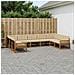 Set di divani da esterno con cuscino 9 pcs Naturale e Beige - Foto miniatura 3