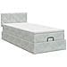 Letto ottomano con materasso Grigio Chiaro 90 x 190 cm Velluto - Foto miniatura 8