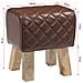 panchina 40 x 30 x 45 cm Pelle Vera Marrone diamante - Foto miniatura 8