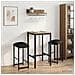 Sgabello da bar 2 pz Nero 40 x 32 x 64 cm Legno ingegnerizzato - Foto miniatura 2