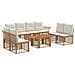 Set Divano da Giardino 9 pz Naturale e Bianco Crema polyrattan - Foto miniatura 1