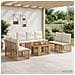 Set Divano da Giardino 9 pz Naturale e Bianco Crema polyrattan - Foto miniatura 6