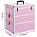 Valigia per Cosmetici 37x24x40 cm Rosa in Alluminio - Foto miniatura 9