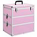 Valigia per Cosmetici 37x24x40 cm Rosa in Alluminio - Foto miniatura 1